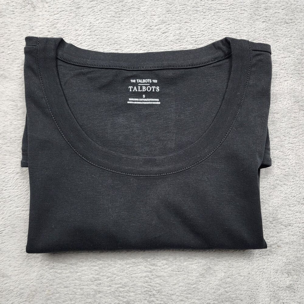 Talbots Tee Womens S Black Top NWT 100% Pima Cotton Short Sleeve Essential Tee
